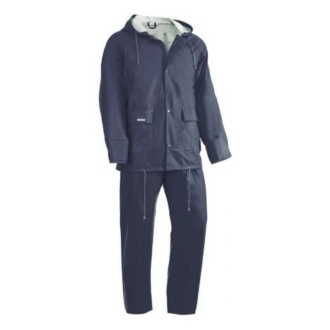 804RHAZUL/3XL TRAJE DE AGUA COMPLETO 100% PU SOBRE SOPORTE EN POLIESTER TRICOTADO DE 0,40 MM. - JUBA