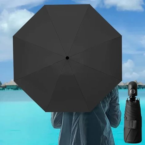 Parasol pliant, ouverture et fermeture automatiques, protection solaire UV, résistant au vent, imperméable, pour le soleil et la pluie.-AquaForge (1/4)