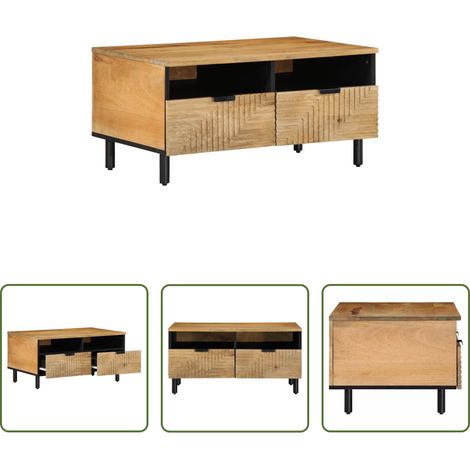 Beistelltisch - Couchtisch Braun 80x54x40 cm Massivholz Mango (1/5)