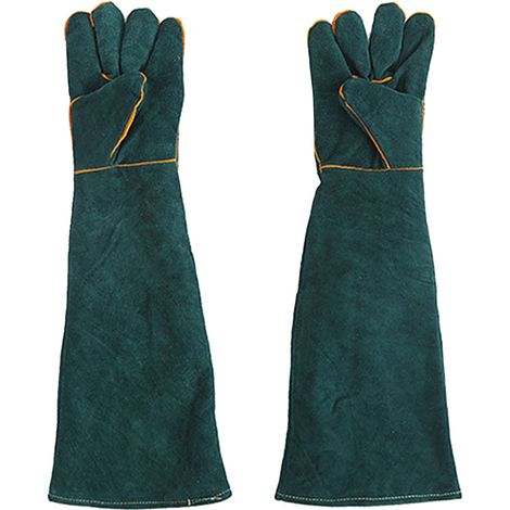 Gants anti-morsures pour animaux de compagnie, anti-rayures, pour la manipulation des outils de protection pour le soudage électrique, taille libre 60cm, vert foncé (1/5)