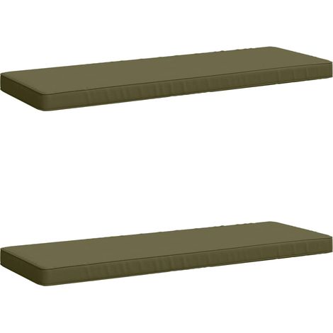 2pcs Coussins de banc, Coussins d'extérieur 100 % polyester Vert olive (1/5)