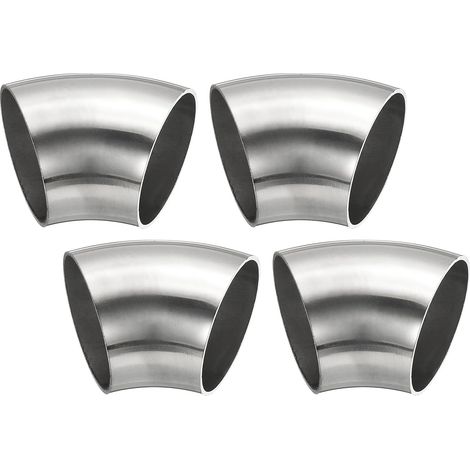 4pcs Coude À 45 Degrés Mandriné, 48mm OD Acier Coude D'Échappement Raccord De Tuyauterie D'Échappement Acier Inoxydable 304 pour Exhaust Pipe Stair Handrail HVAC (1/5)