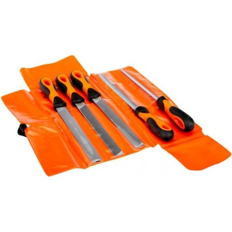BAHCO - Jeu de limes ERGO™, avec râpe cabinette, taille bâtarde, 200 mm - 5 pcs