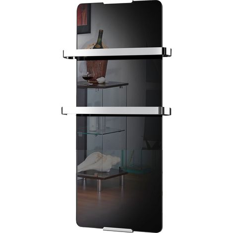 Chemin'Arte – Radiateur sèche serviette électrique noir 600W – Résistance aluminium X – Thermostat réglable – Fixation murale – IP24 salle de bain (1/4)
