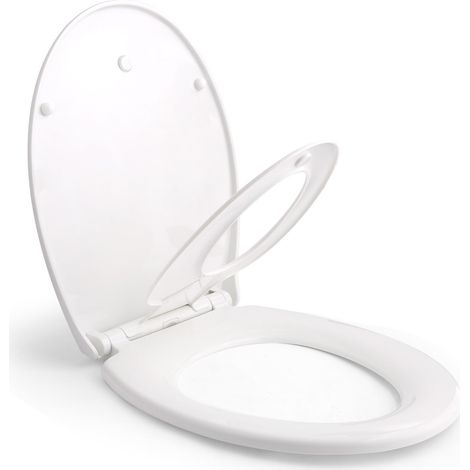 Abattant WC familial avec siège enfant – Lunette de toilette en polyéthylène – Fermeture douce avec frein de chute – Installation facile (1/5)