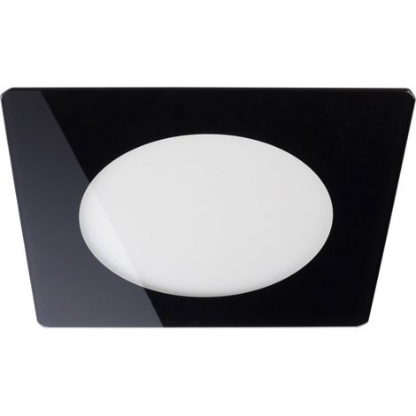 Downlight cuadrado LED SMD “Novo Lux” empotrable (20W 4000K 1480lm) IP20 25x25cm fabricado en cristal y acrílico color negro (1/3)