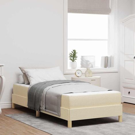 Boxspringbett mit Matratze Creme 90 x 190 cm Stoff