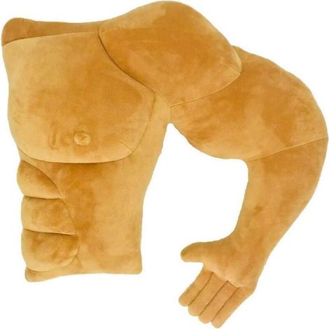 – Coussin boyfriend créatif en forme d'homme musclé – Oreiller de bras 30x45cm – Tissu doux et élastique – Cadeau original pour anniversaire (1/4)