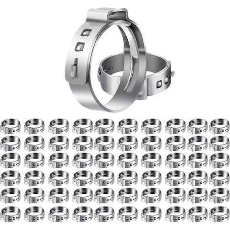 Lot de 60 colliers de serrage PEX 3/4 pouce, colliers de serrage à une oreille en acier inoxydable (1/5)