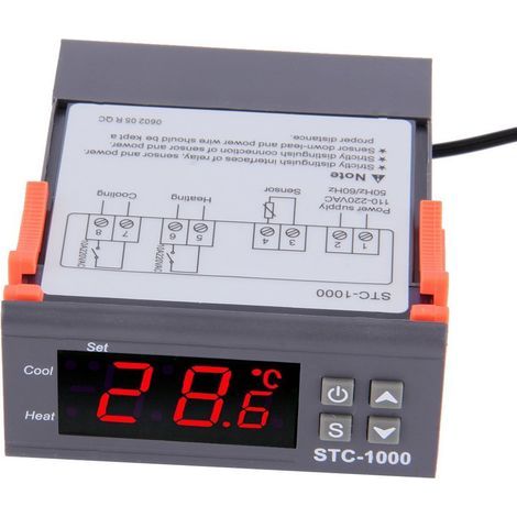 Applicable Digital STC-1000 220V Thermostat de contrôleur de température Tout Usage avec capteur (1/5)