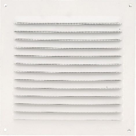 Grille de ventilation 15x15cm alu. Blanc avec moustiquaire 20218 amig
