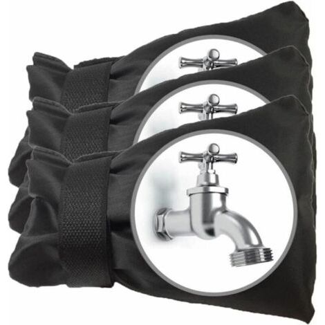 Pair 3pcs noir Cache Robinet Exterieur Couvre-Robinet pour Hiver Antigel Étanche Couverture de Protection de Robinet de Jardin Extérieur Grande Taille