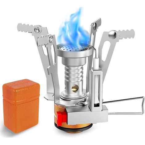 AGE Mini cuisinière à gaz pliable de camping, cuisinière de camping, mini cuisinière à gaz coupe - vent avec allumage piézoélectrique, cuisinière à pique - nique ultra légère 3000w pour pique - nique (1/5)