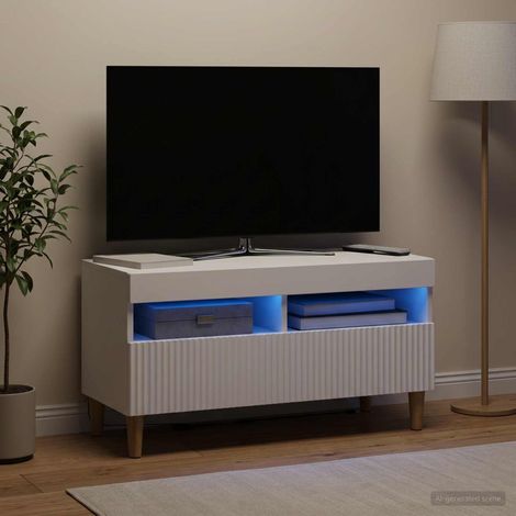 Irovami LED TV Stand White Engineered Wood (1/5)