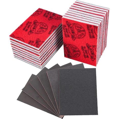 Lot de 18 éponges à poncer grain 320-2500, tampon éponge à poncer extra fin, bloc de ponçage en mousse souple pour ponçage à l'eau et au verre (1/5)
