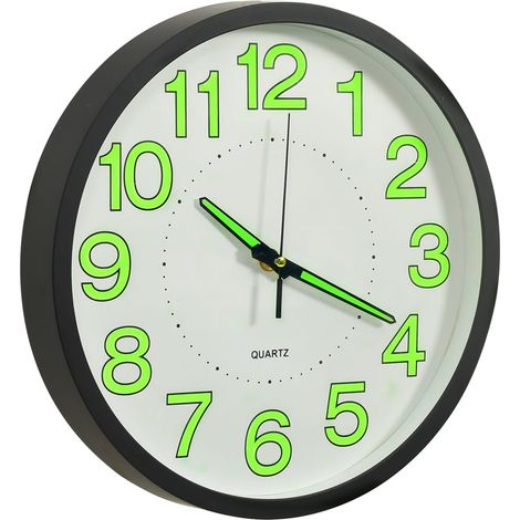 Horloge murale，Pendule murale lumineuse Noir 30 cm CFW168130 (1/5)