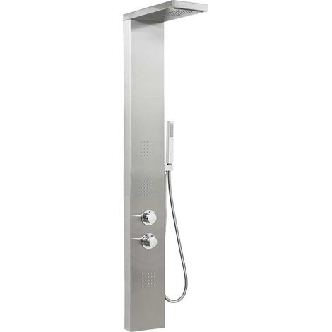 Trade Shop - Pannello Doccia Colonna In Acciaio Con Doccetta Soffione Cascata Idromassaggio - (1/2)