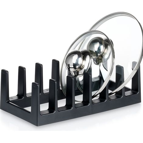 Soporte para tapas y platos, negro, 28x15x9 cm (1/5)