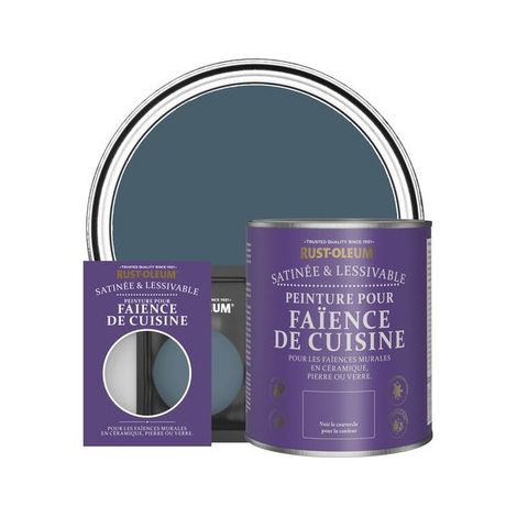 Peinture pour Faïence de Cuisine, Finition Satinée - Bleu Dessin (1/2)