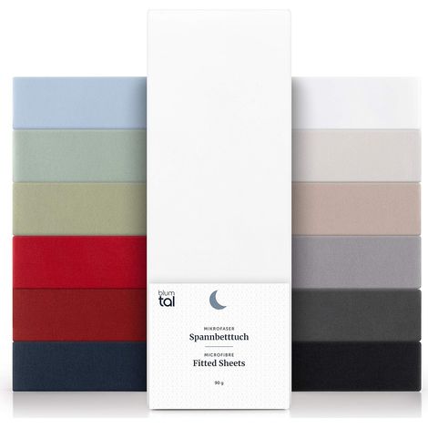 Drap-housse Ineasicer (lot de 1) 200 x 220 cm, bonnet de 30 cm - Microfibre haute qualité - Doux, résistant, infroissable - Certifié Oeko-Tex - Blanc