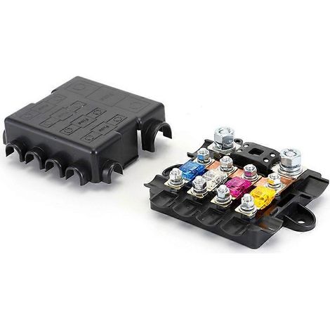 Boîte à fusibles de distribution électrique robuste pour porte-fusibles méga et midi pour régulateurs de tension automobile, bateau et véhicules (1/5)