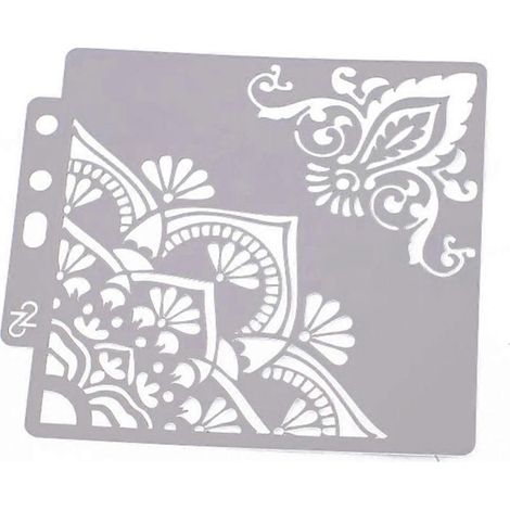 Pochoir de Coin Fleuri pour Peinture, Scrapbooking et Embossage d'Album (1/4)