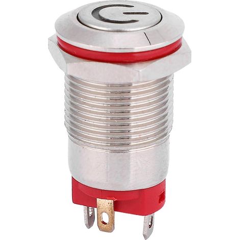 Interrupteur à bouton-poussoir métallique étanche à 4 broches de 12 mm avec LED, protection IP66 (1/5)