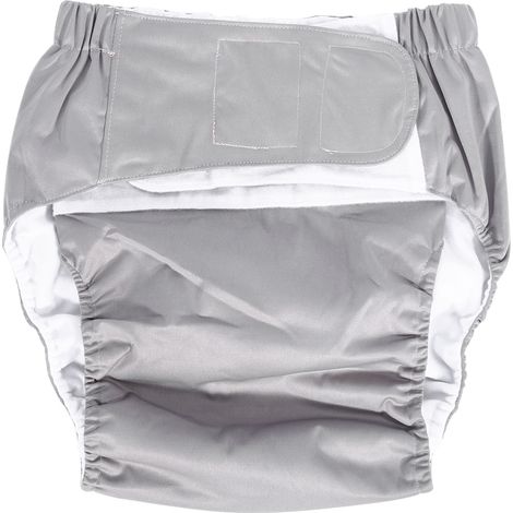 Couche-culotte adulte lavable ajustable, respirante et réutilisable pour incontinence, gris. (1/5)