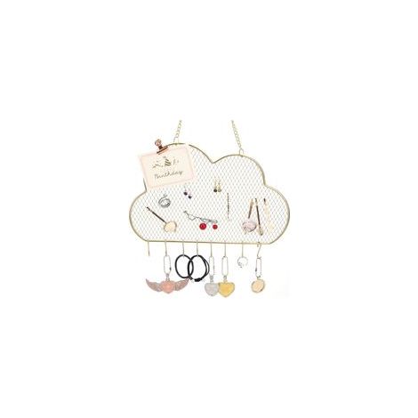 Organisateur de bijoux mural en métal, motif nuage, 19 x 30 cm – (1/5)
