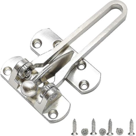 Verrou de sécurité pour porte d'entrée, protection anti-fuite pour enfants, verrou de porte d'hôtel, verrou renforcé en alliage de zinc massif épais, argent (1/4)
