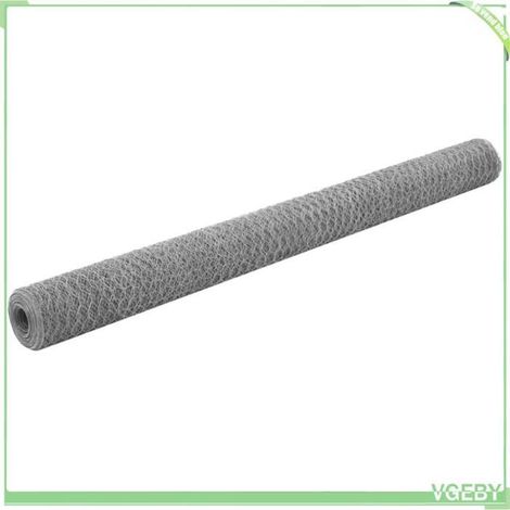 Grillage pour volière acier galvanisé 25 x 1,5 m – mailles hexagonales 36 mm, argenté (1/4)