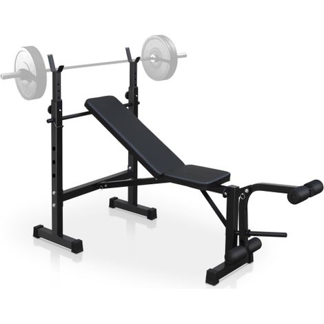 Panca per pesi olimpica, set per panca piana con rack per squat e panca per allenamento completo del corpo a casa. (1/5)