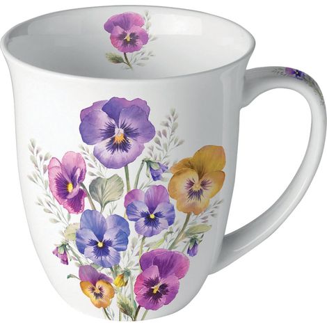 Mug en porcelaine fine pensées 0,4 litre (1/2)