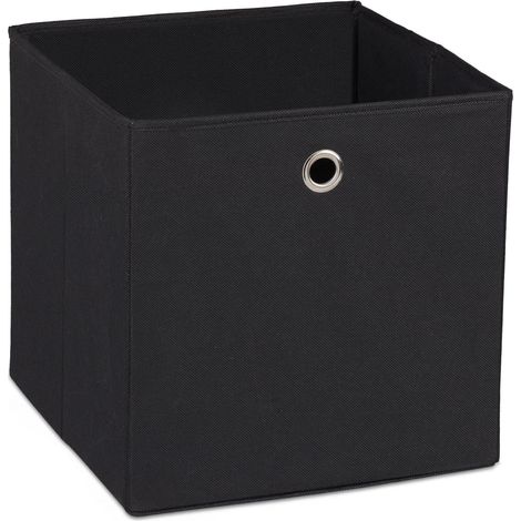 Lote de 2 cajas de almacenaje plegables prácticas 30 x 30 x 30 cm de tela gris 130006423 (1/5)