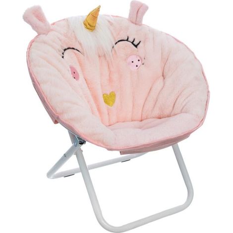 Atmosphera – Fauteuil pliable enfant licorne 50cm rose – Fer et polyéthylène – Usage intérieur – Design féerique pour chambre (1/2)