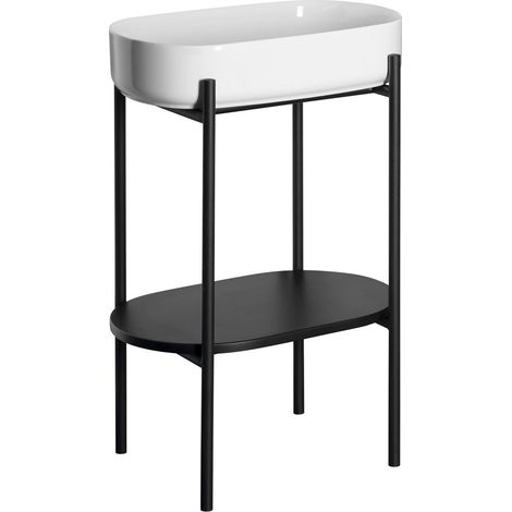 Colonne PUNO avec lavabo 550x860x360mm, noir (1/2)
