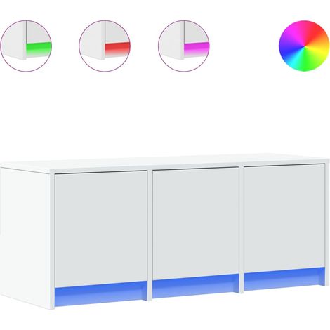 Mobile TV Armadietto TV Mobile Porta TV con LED Bianco 97x34x40 cm in Truciolato (1/5)