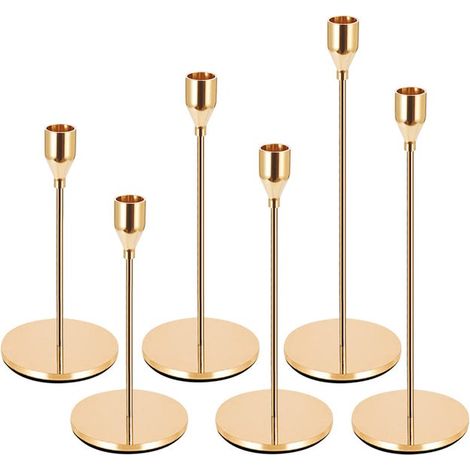 Un juego de 6 candelabros (33/28/22 cm), adecuados para bodas, cenas románticas, fiestas y muchas otras ocasiones. (1/5)