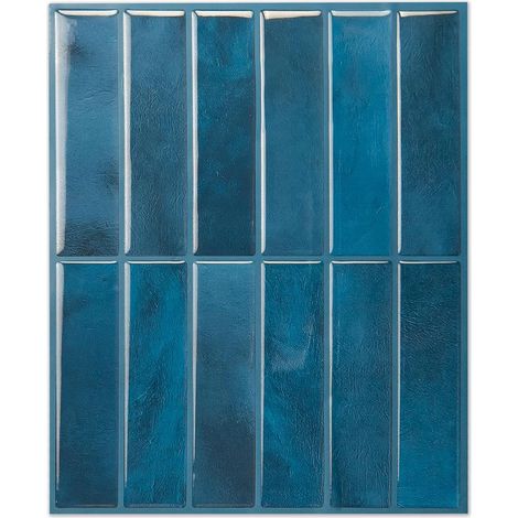 Lot de 10 crédences adhésives pour cuisine, salle de bain, carrelage mural, bleu