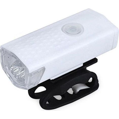 Lot de 2 vélos avant et arrière rechargeables USB blancs