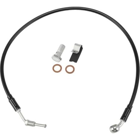 A Kit De Ligne D'Huile De Frein Et D'Embrayage Pour Moto 28In Pour Guidon 14In En Acier Inoxydable Pour Harley Davidson Softail Low Rider Fxlrs Fxlrst Fxrst Noir (1/5)