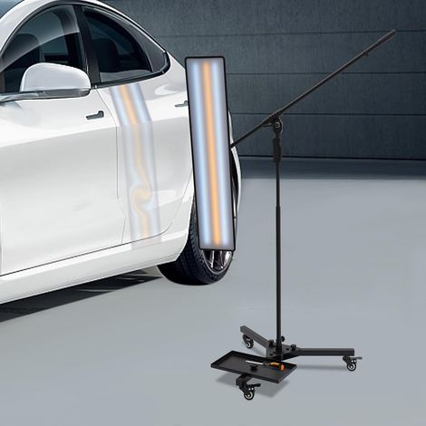 LED Auto-Dellen-Reparatur-Lichtwerkzeuge, 360° Anpassung, PDR Licht Dellenreflektorboard 19,5x92 cm, Dellenreflektorlampe Leuchtkraft Verstellbar, Weißes und Gelbes Licht