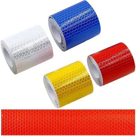 4 Pcs Bande Réfléchissante Auto-Adhésives,Autocollant Réfléchissant Avertissement Sécurité Réfléchissant Auto-Adhésives Avertissement Bande Visibilité Ruban Sécurité Autocollant Bande Visibilité Nuit (1/5)