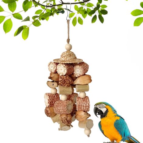 Jouet Perroquet - Jouet Perroquet Gris du Gabon - JouetNaturel pour Oiseaux - MatéRiaux Naturels, AdaptéS Aux Perroquets Gris D'Afrique,AuxPerroquets GrisD'Afrique,Aux CacatoèS (1/5)