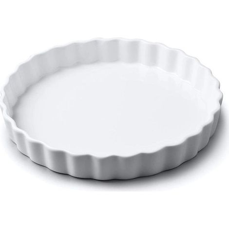 Plat en céramique compatible micro-ondes, plateau de 25 cm d'épaisseur, blanc (1/5)