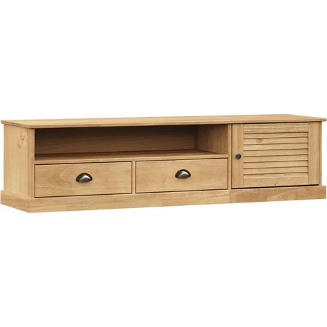 VIGO Mobile TV multimediale Mensola TV Credenza Sala da pranzo Soggiorno Camera da letto 156 x 40 x 40 cm Legno massello di pino marrone 020028510