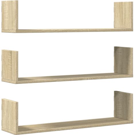 Maison Exclusive - Wandregale 3 Stk. Sonoma-Eiche 80x18x18 cm Hol