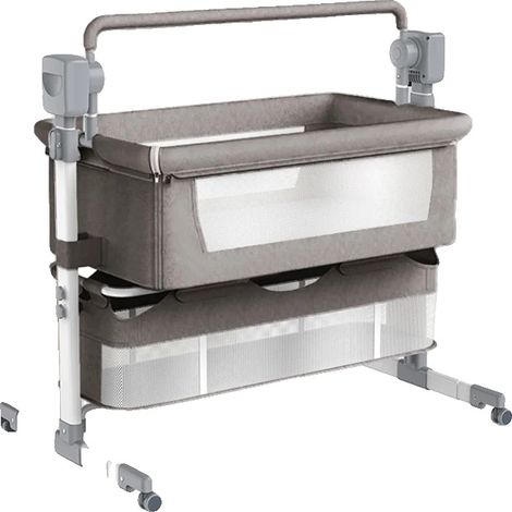 Berceau pour bébé, balancement électrique, design portable, X601-GRISCLAIR (1/2)