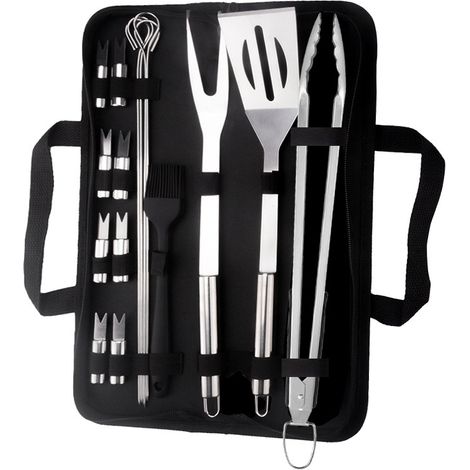 Ensemble Ustensiles Barbecue en Acier Inoxydable Professionnel 16pcs (1/5)