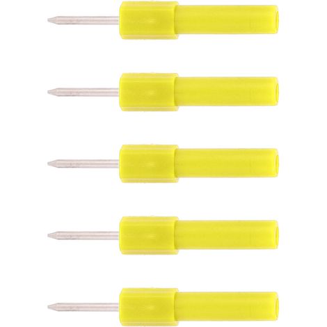 Lot de 5 sondes de test à isolation arrière, aiguilles de diagnostic pour multimètre, douilles bananes de 4 mm, jaunes (1/5)